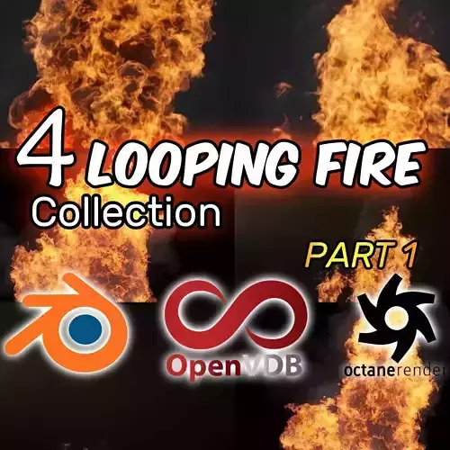 VDB Animated Fire Loop Collection Part1 
