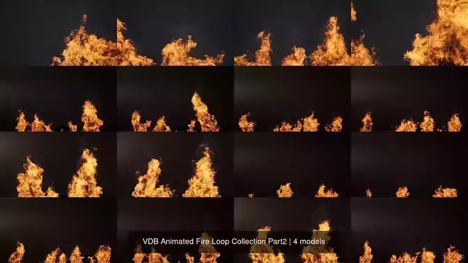 VDB Animated Fire Loop Collection Part2