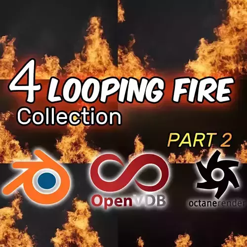 VDB Animated Fire Loop Collection Part2 