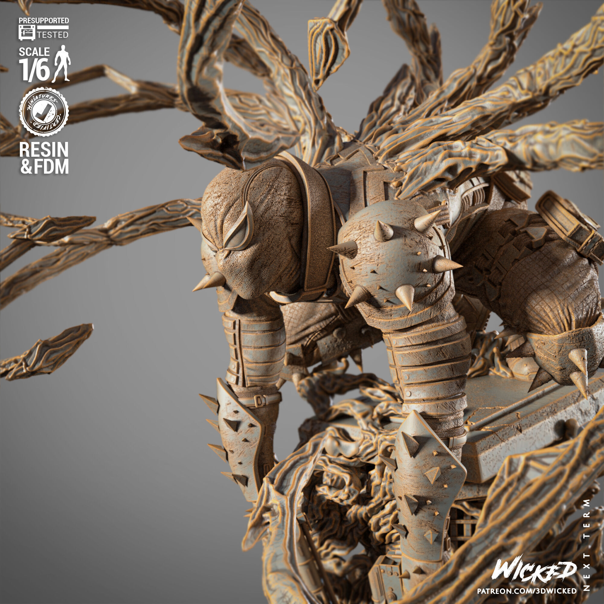 Wicked Marvel Agent Venom Sculpture 3D print model_4