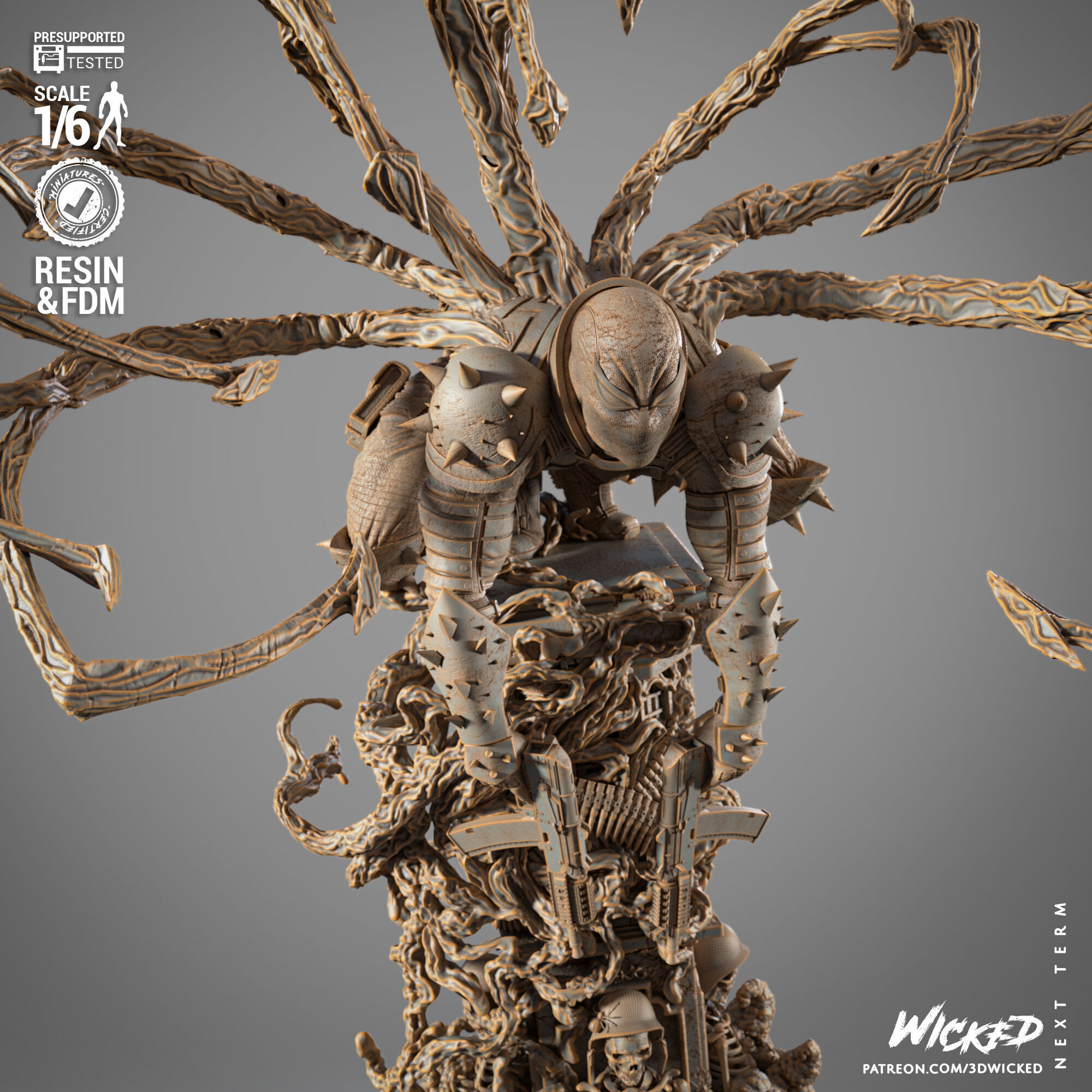 Wicked Marvel Agent Venom Sculpture 3D print model_21