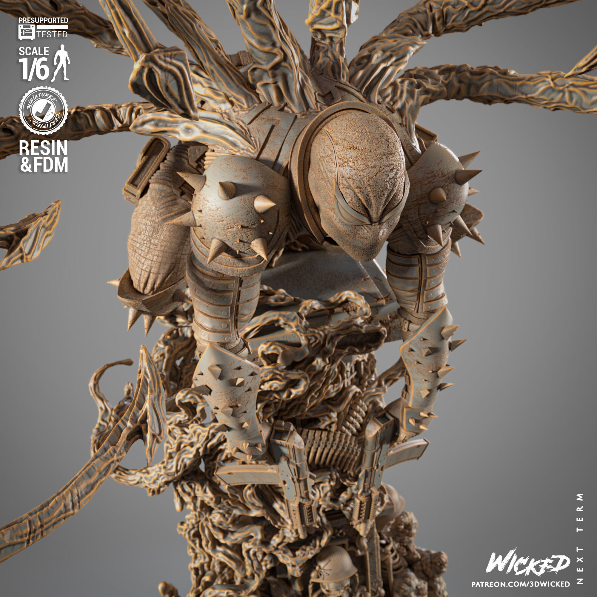 Wicked Marvel Agent Venom Sculpture 3D print model_31