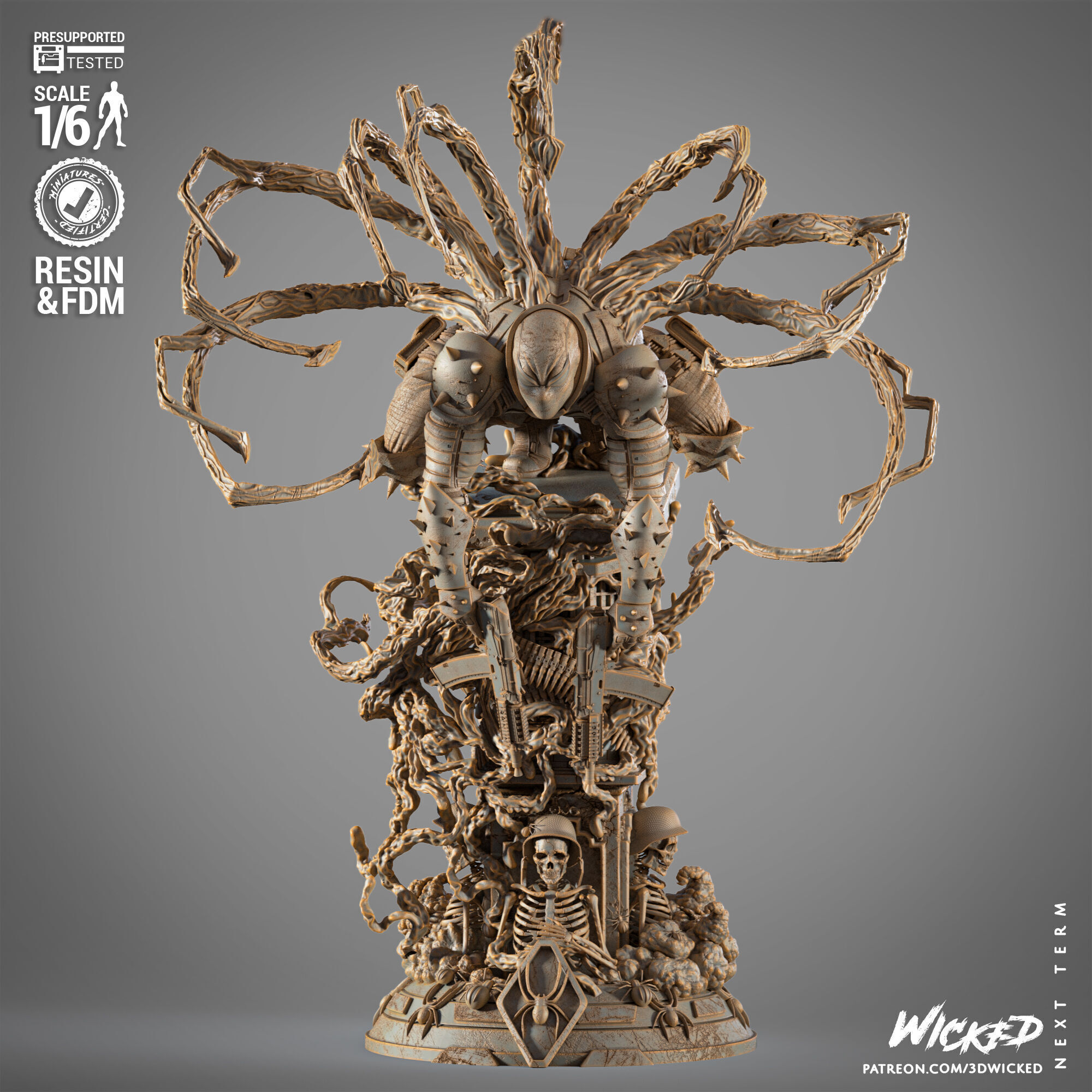 Wicked Marvel Agent Venom Sculpture 3D print model_30