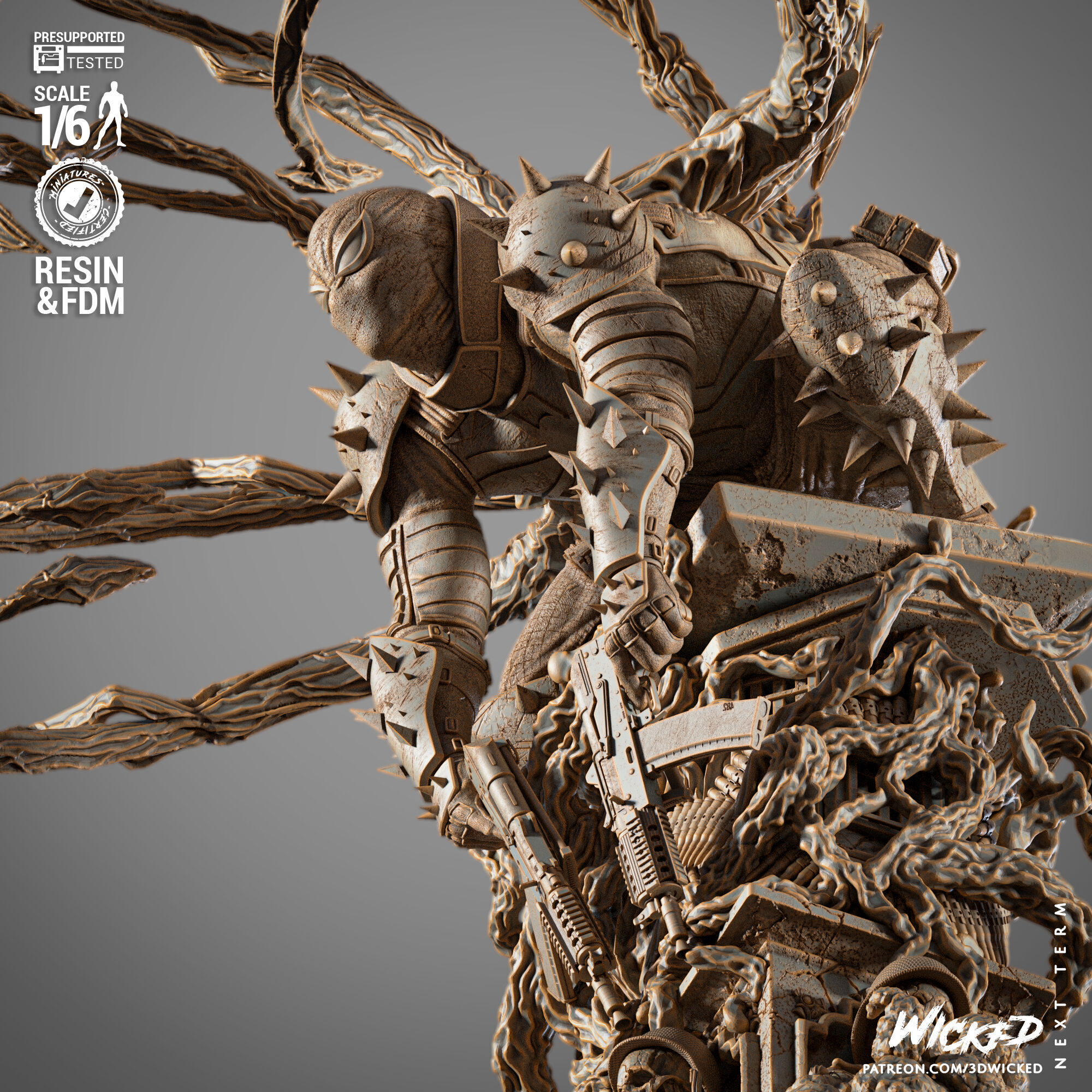 Wicked Marvel Agent Venom Sculpture 3D print model_28