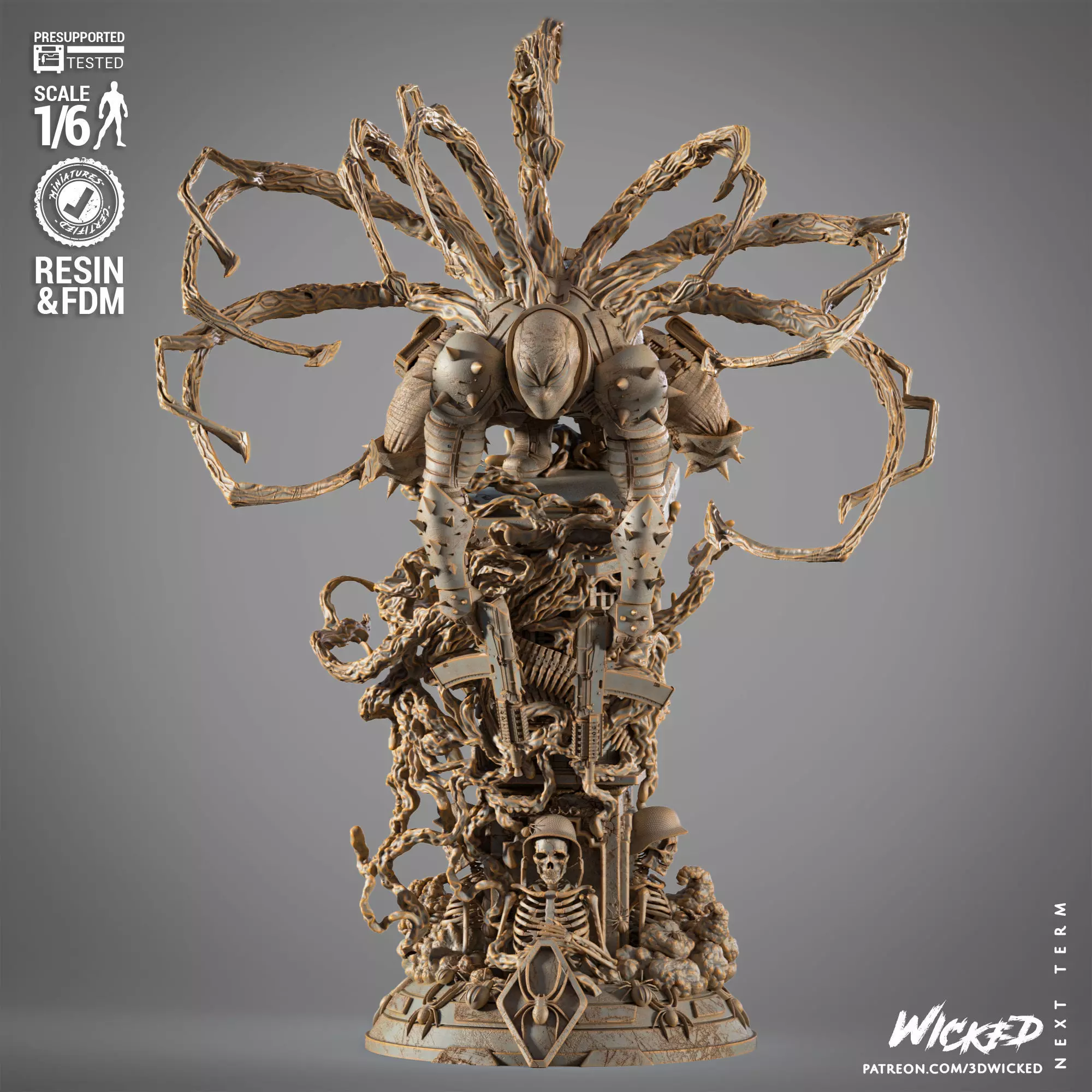 Wicked Marvel Agent Venom Sculpture 3D print model_0