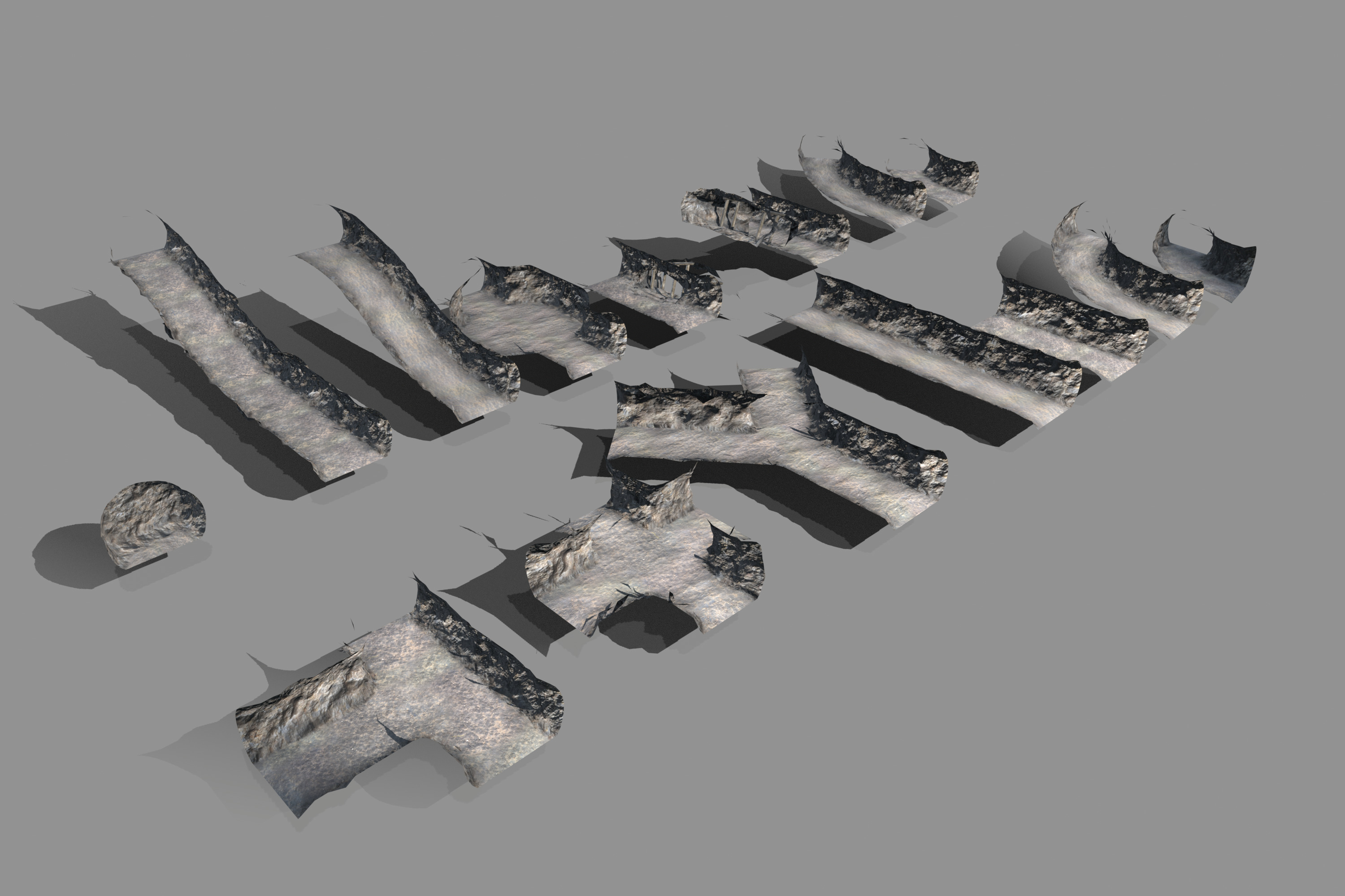 Modular Underground Mine Tunnels PBR Low Poly Low-poly 3D model_3