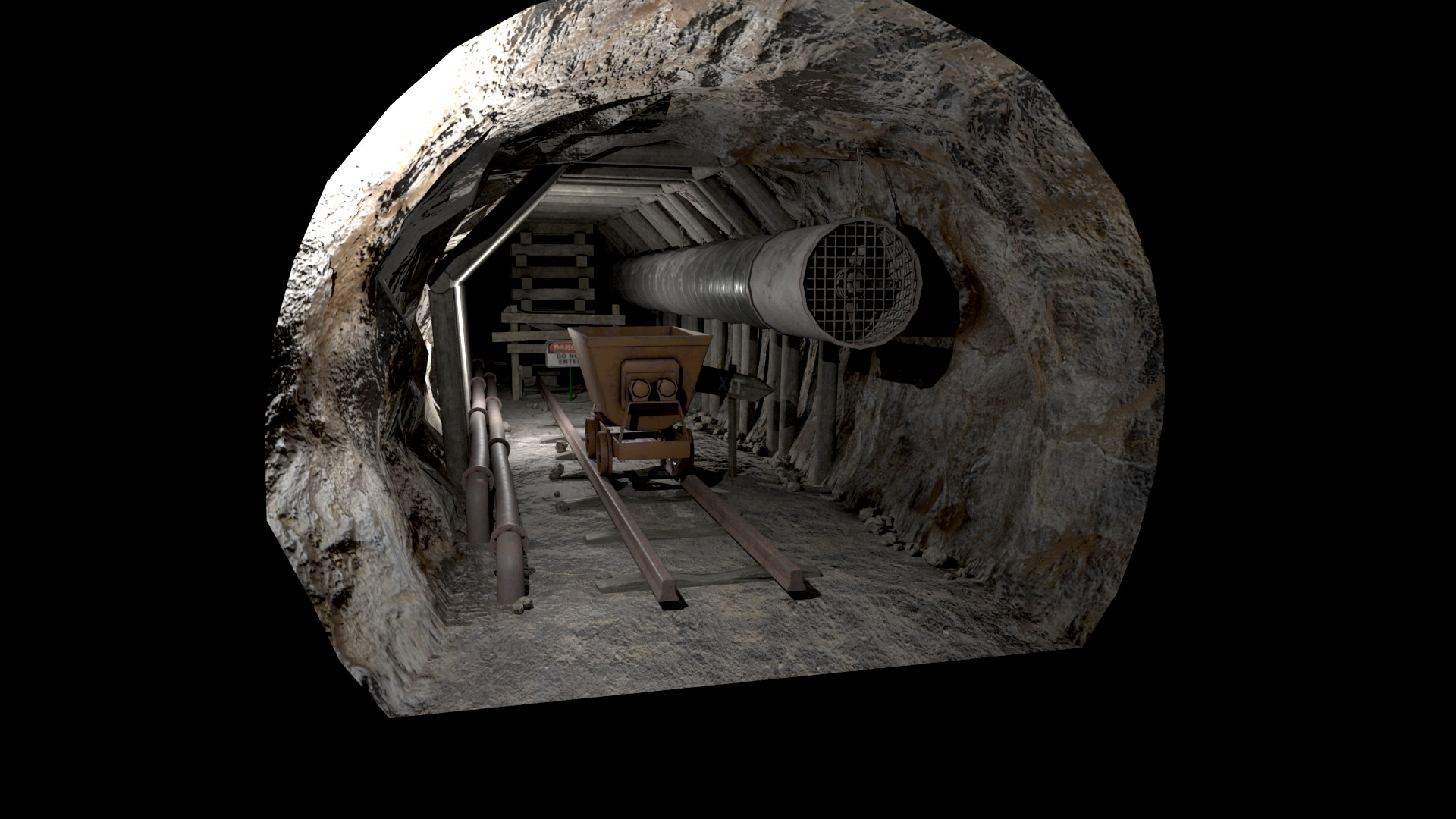Modular Underground Mine Tunnels PBR Low Poly Low-poly 3D model_12