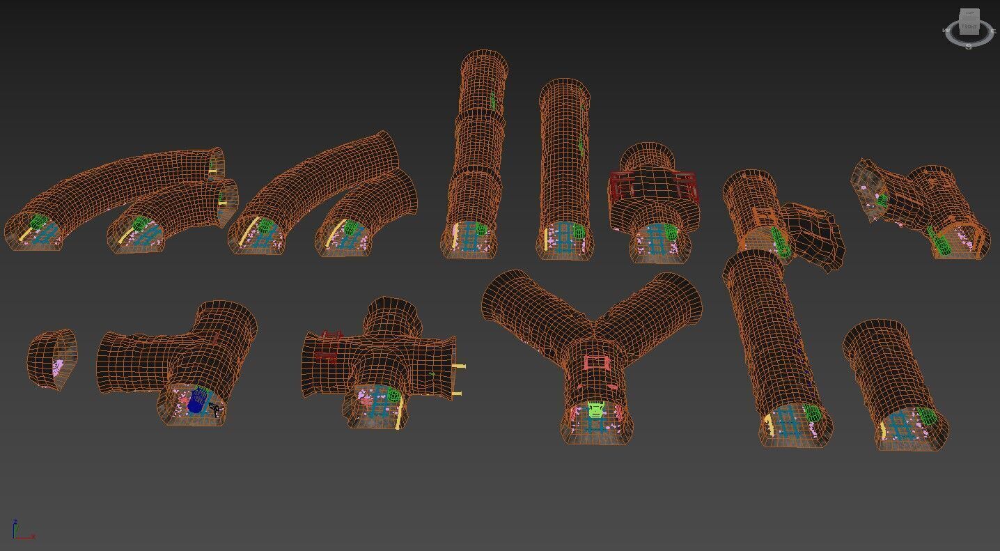 Modular Underground Mine Tunnels PBR Low Poly Low-poly 3D model_20