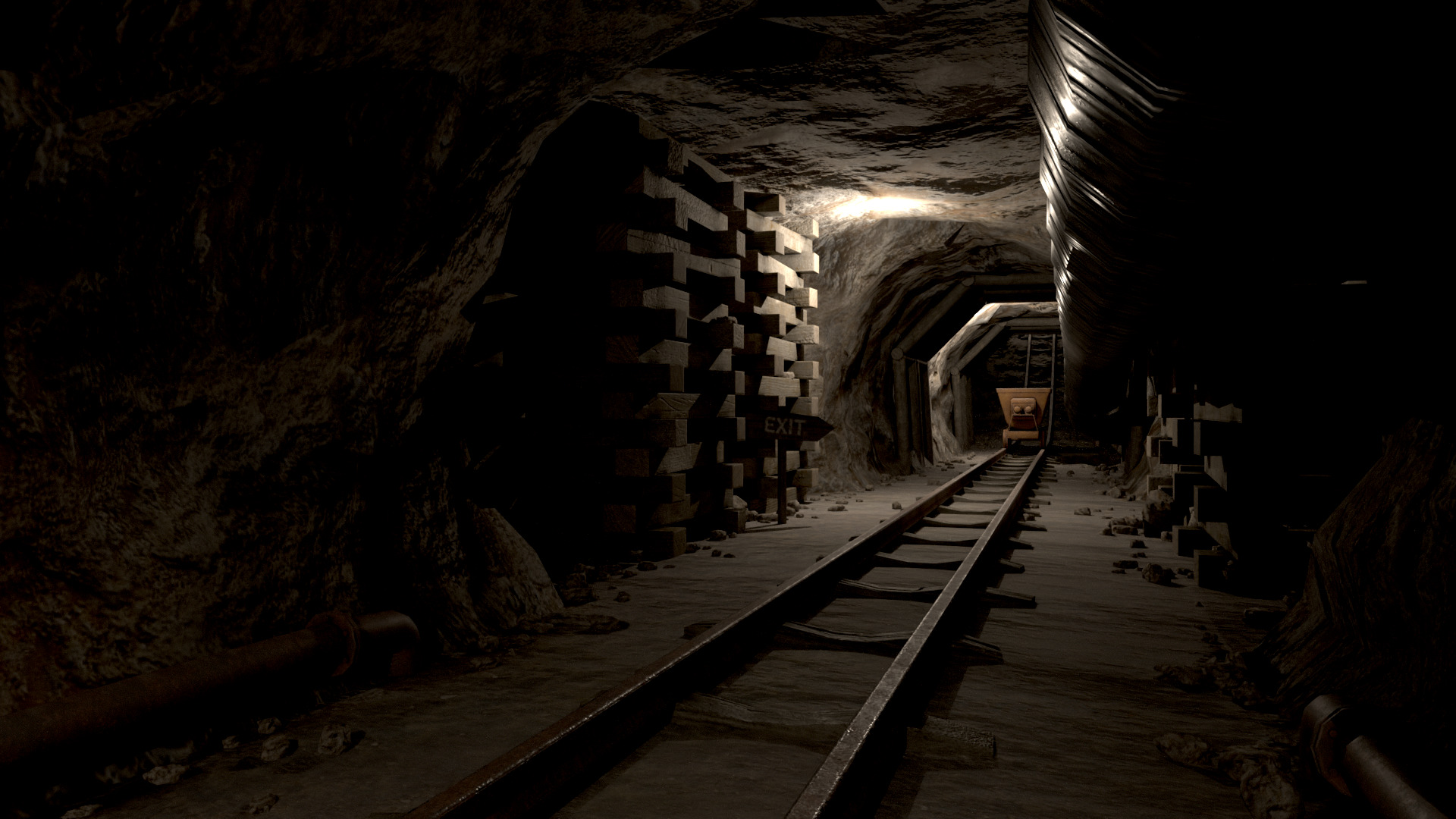 Modular Underground Mine Tunnels PBR Low Poly Low-poly 3D model_15