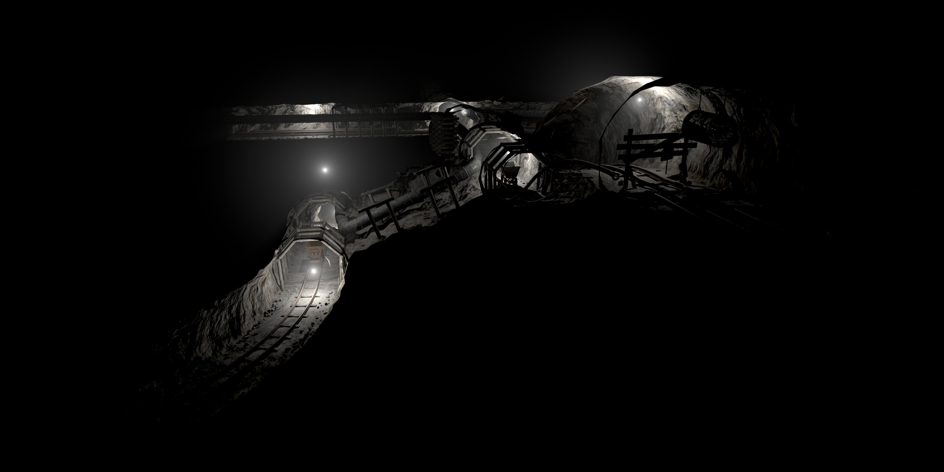 Modular Underground Mine Tunnels PBR Low Poly Low-poly 3D model_18