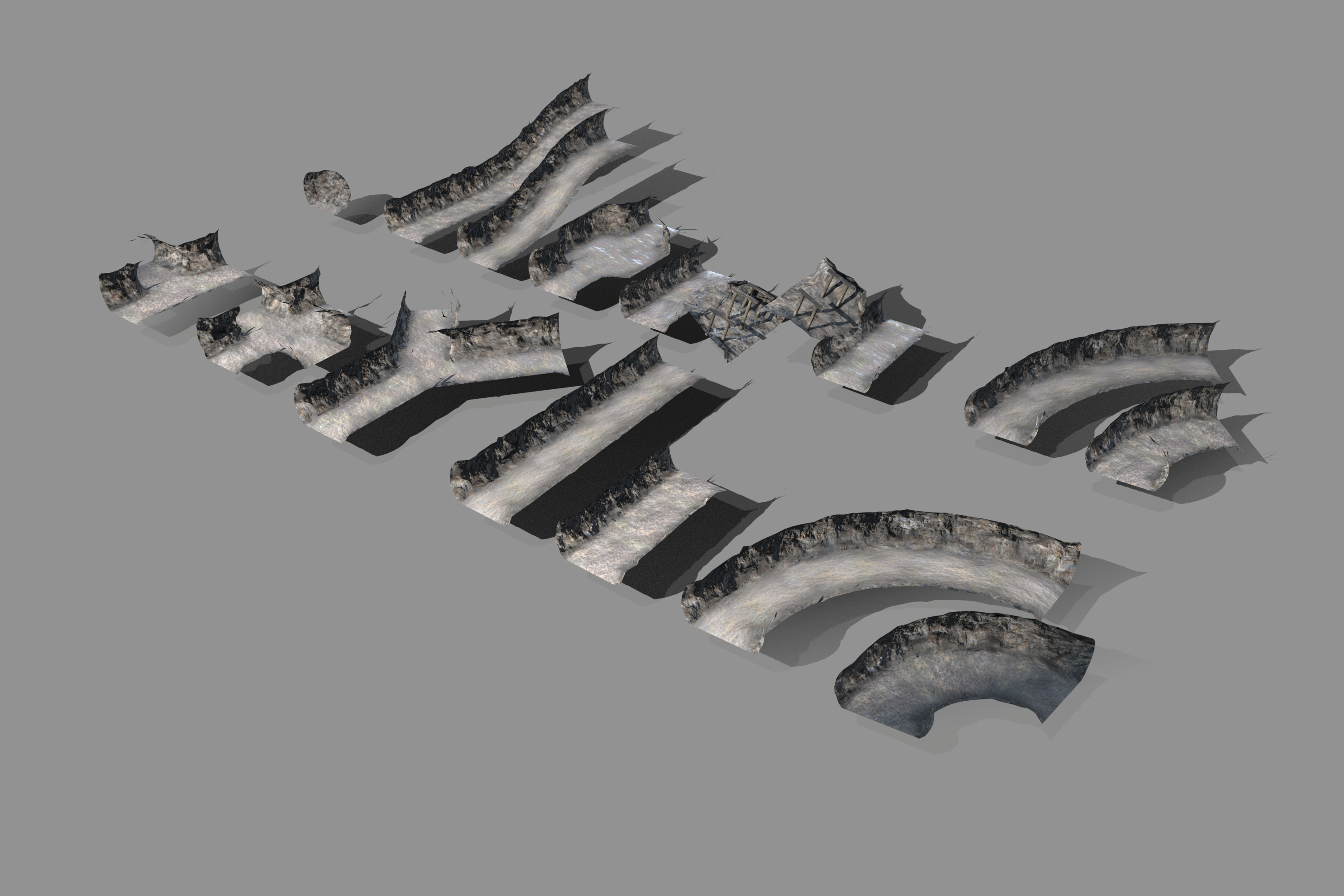 Modular Underground Mine Tunnels PBR Low Poly Low-poly 3D model_14