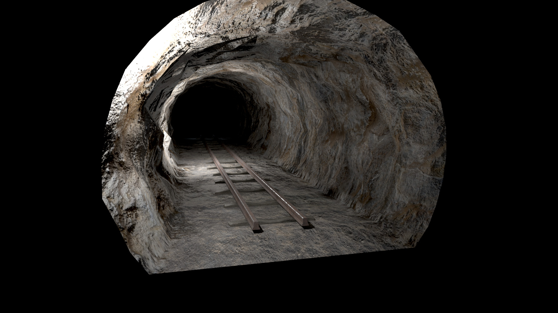 Modular Underground Mine Tunnels PBR Low Poly Low-poly 3D model_5