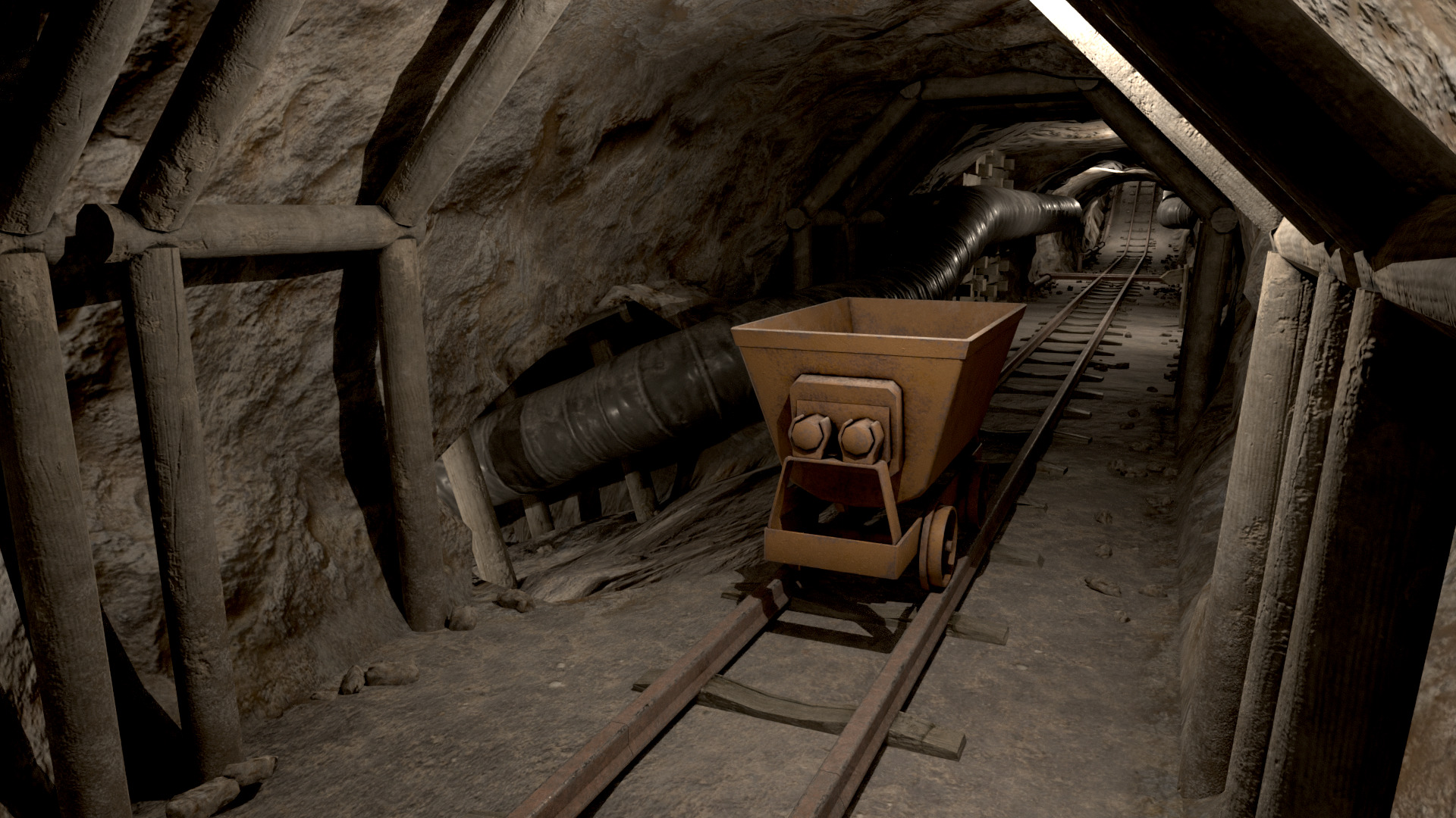 Modular Underground Mine Tunnels PBR Low Poly Low-poly 3D model_34