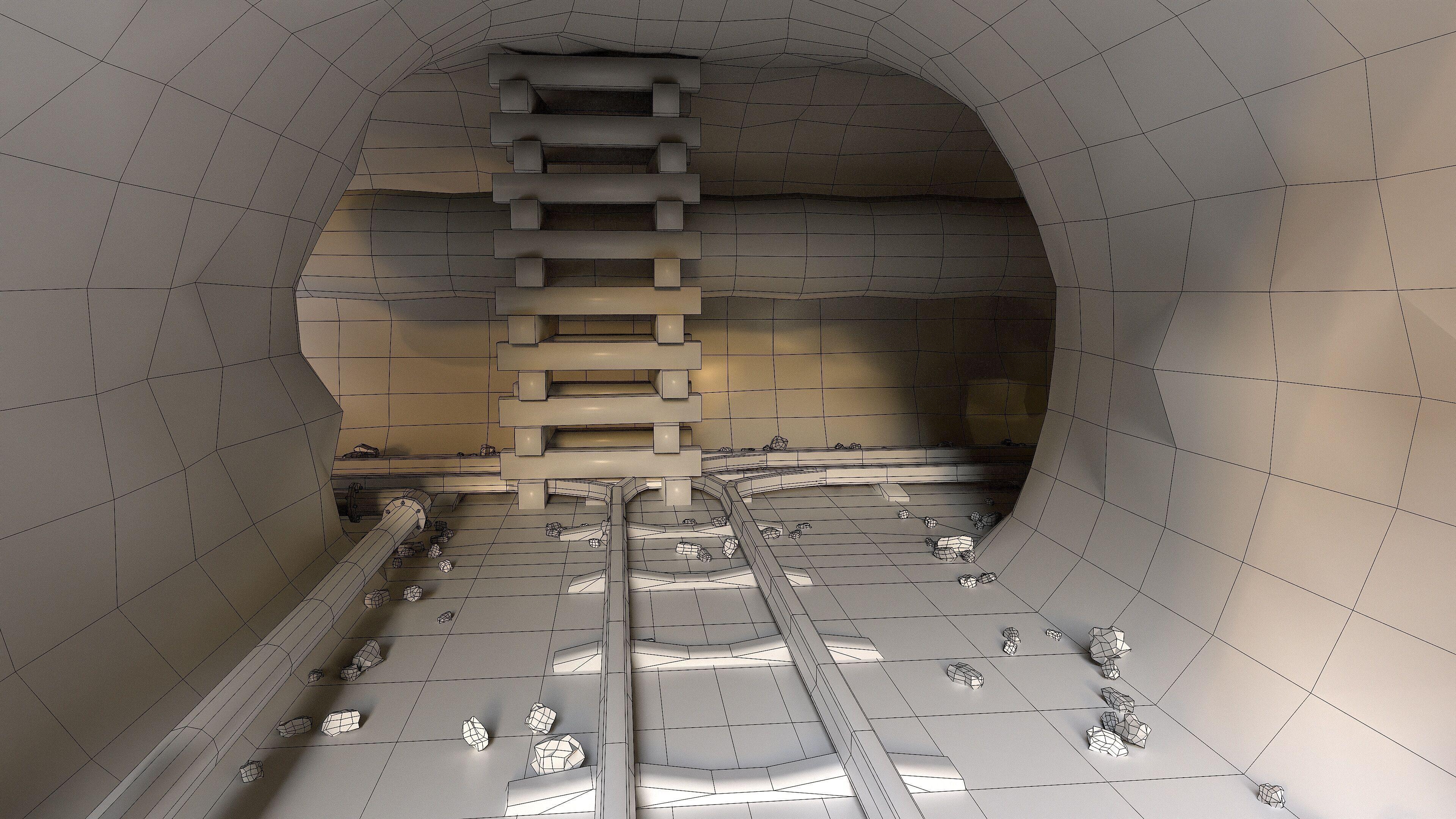 Modular Underground Mine Tunnels PBR Low Poly Low-poly 3D model_40