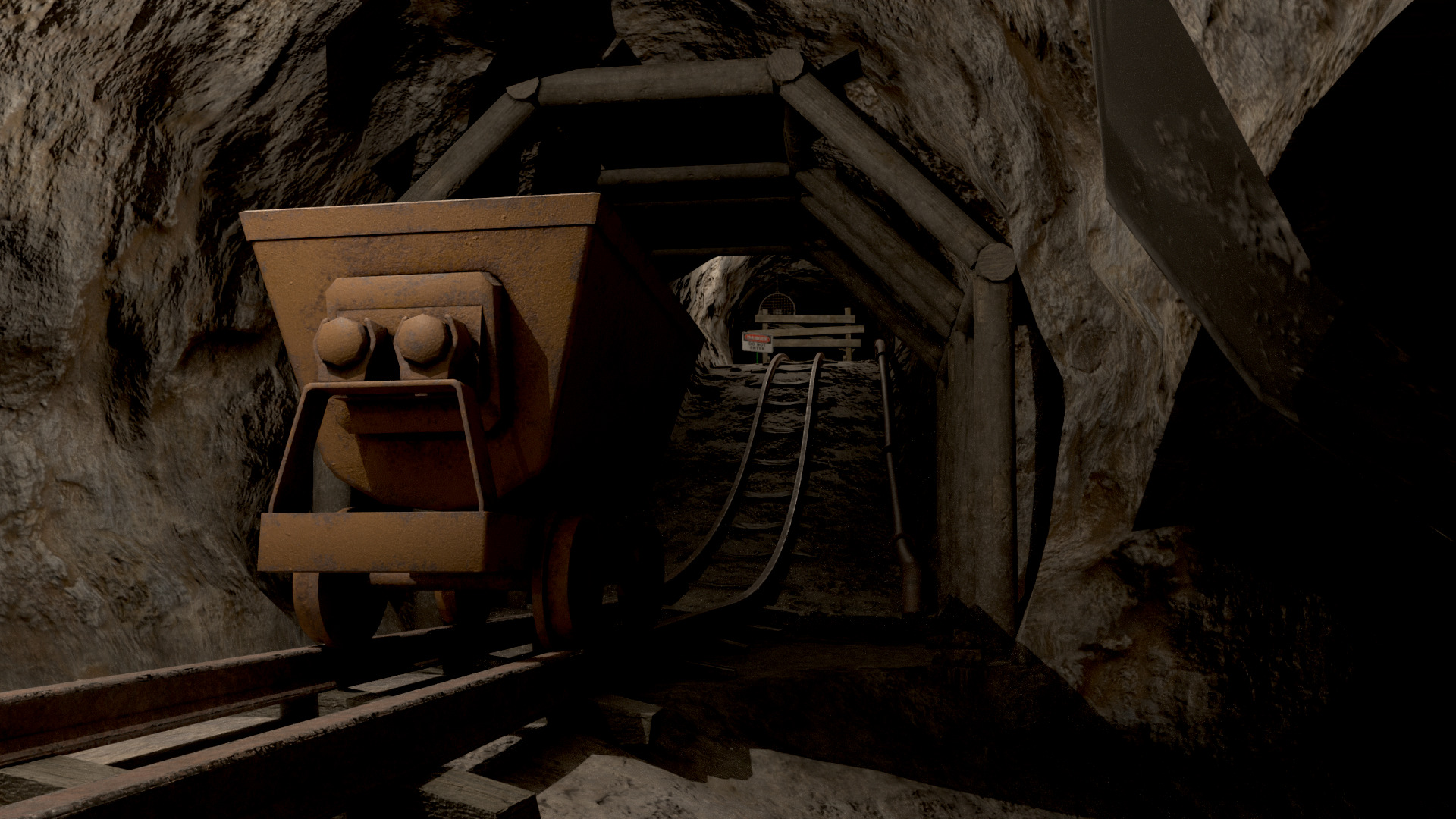 Modular Underground Mine Tunnels PBR Low Poly Low-poly 3D model_33