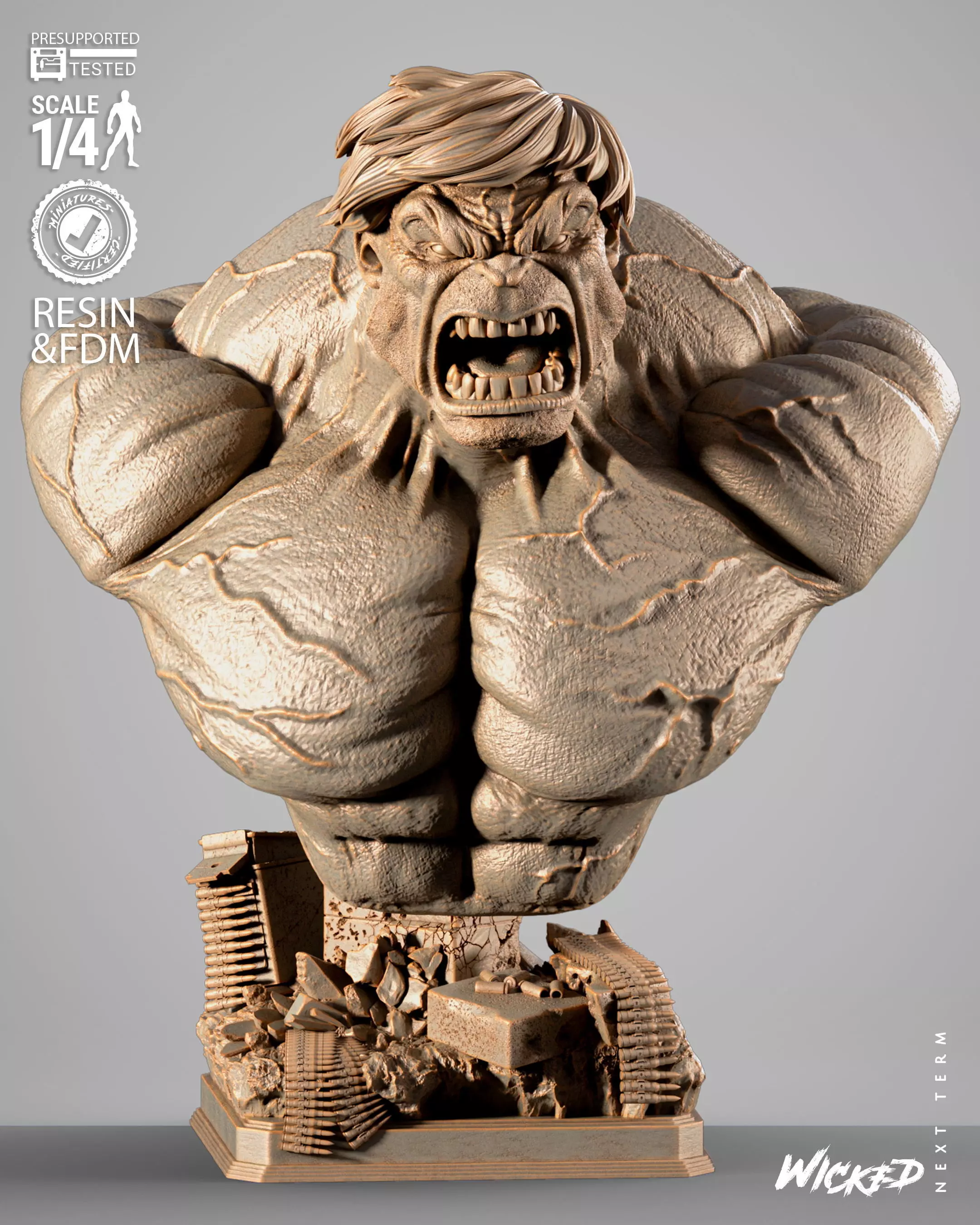 Wicked Marvel Hulk Portrait Bust 3D print model