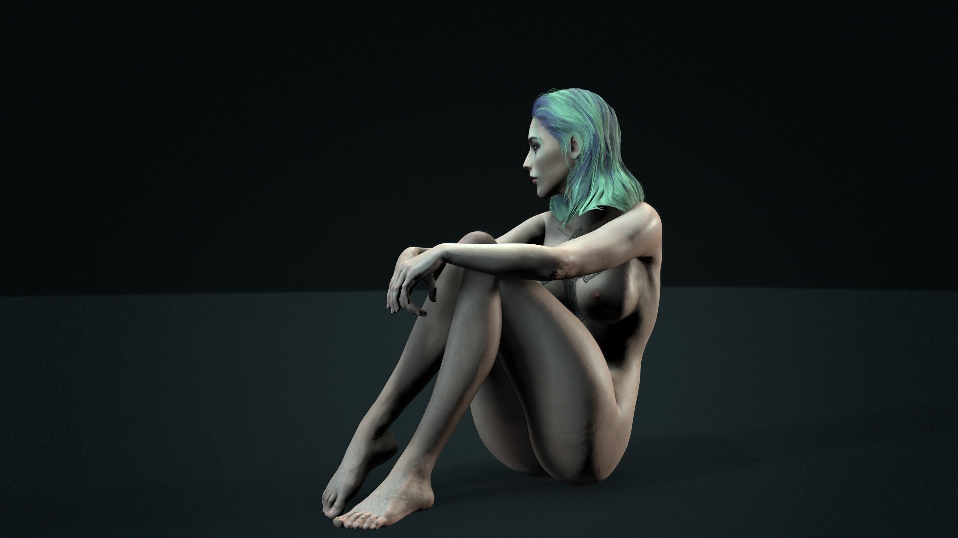 3D Character - Girl-Naked Low-poly 3D model_8