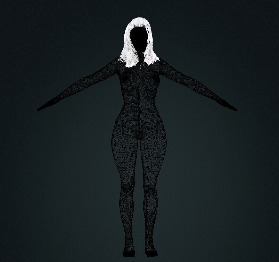 3D Character - Girl-Naked Low-poly 3D model_11