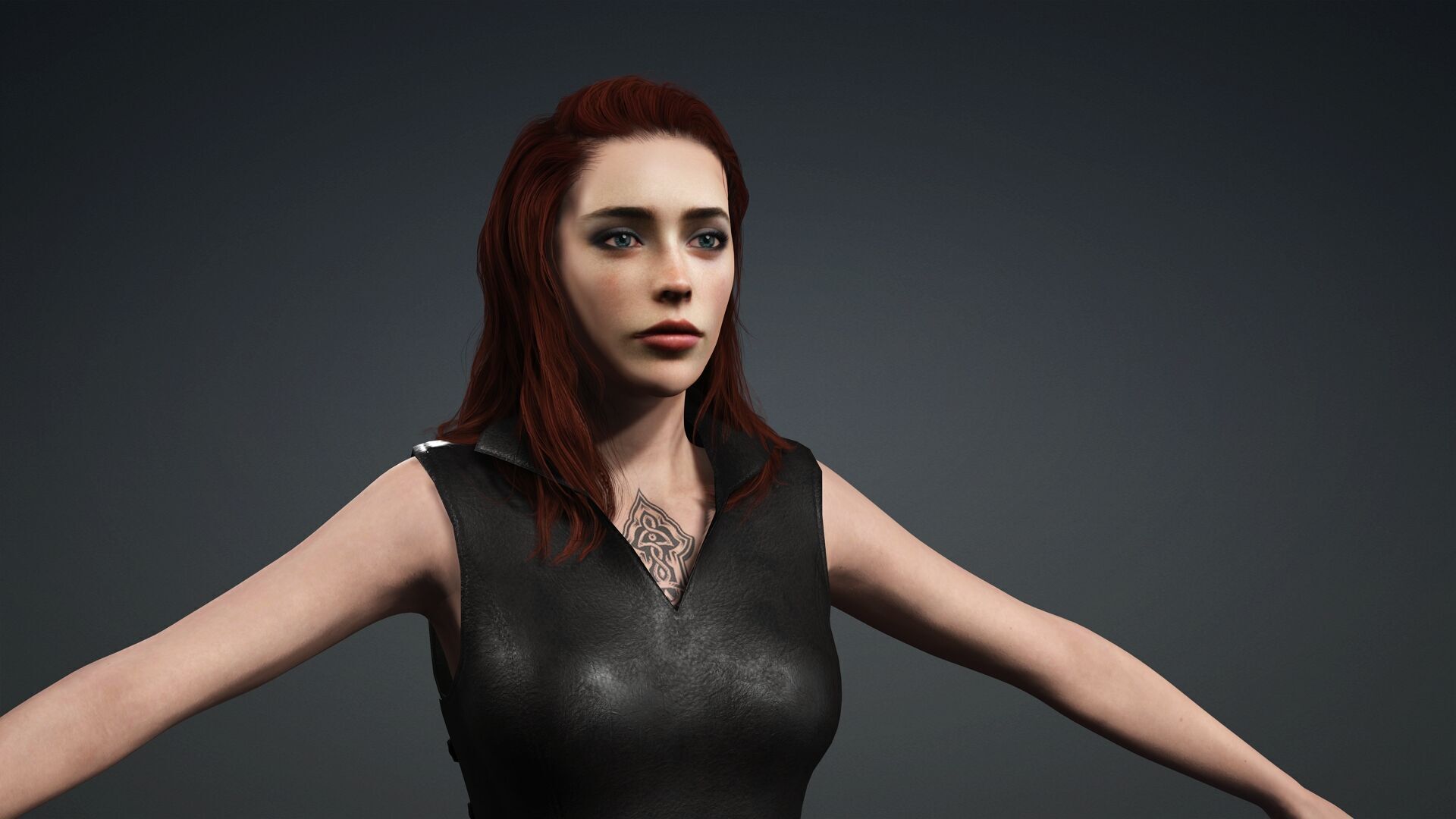 3D Character - Girl-Naked Low-poly 3D model_2