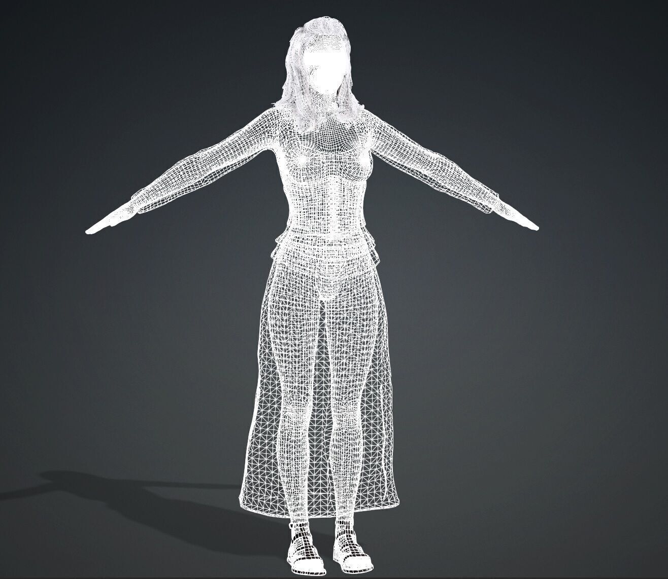 3D Character - Girl-Naked Low-poly 3D model_10