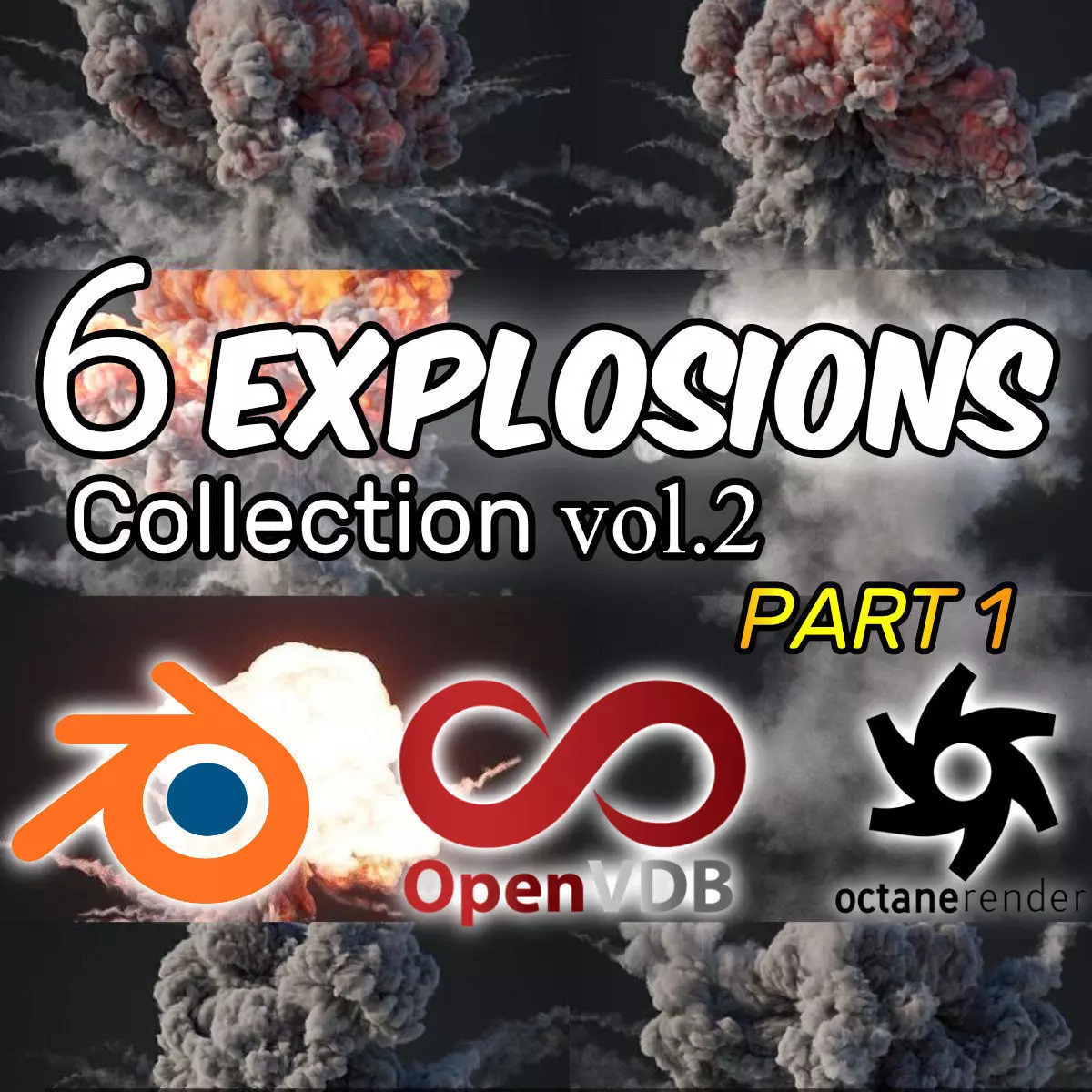 VDB Animated Explosion Pack vol2 Part1 3D Model Collection_0