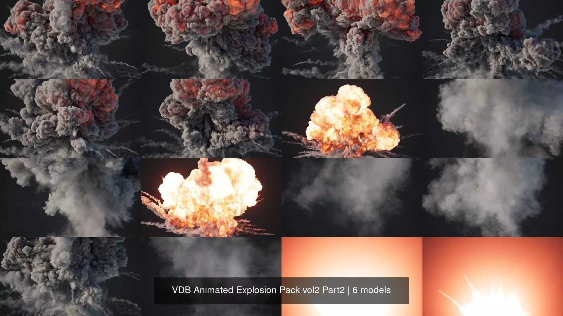 VDB Animated Explosion Pack vol2 Part2 3D Model Collection_7