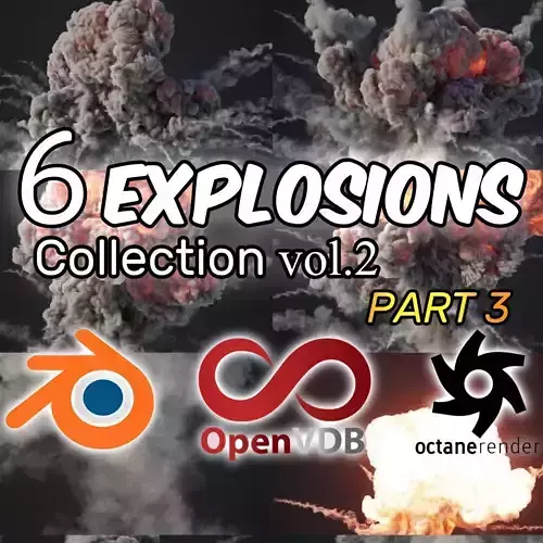 VDB Animated Explosion Pack vol2 Part3 3D Model Collection