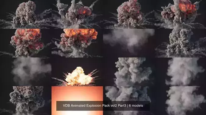 VDB Animated Explosion Pack vol2 Part3
