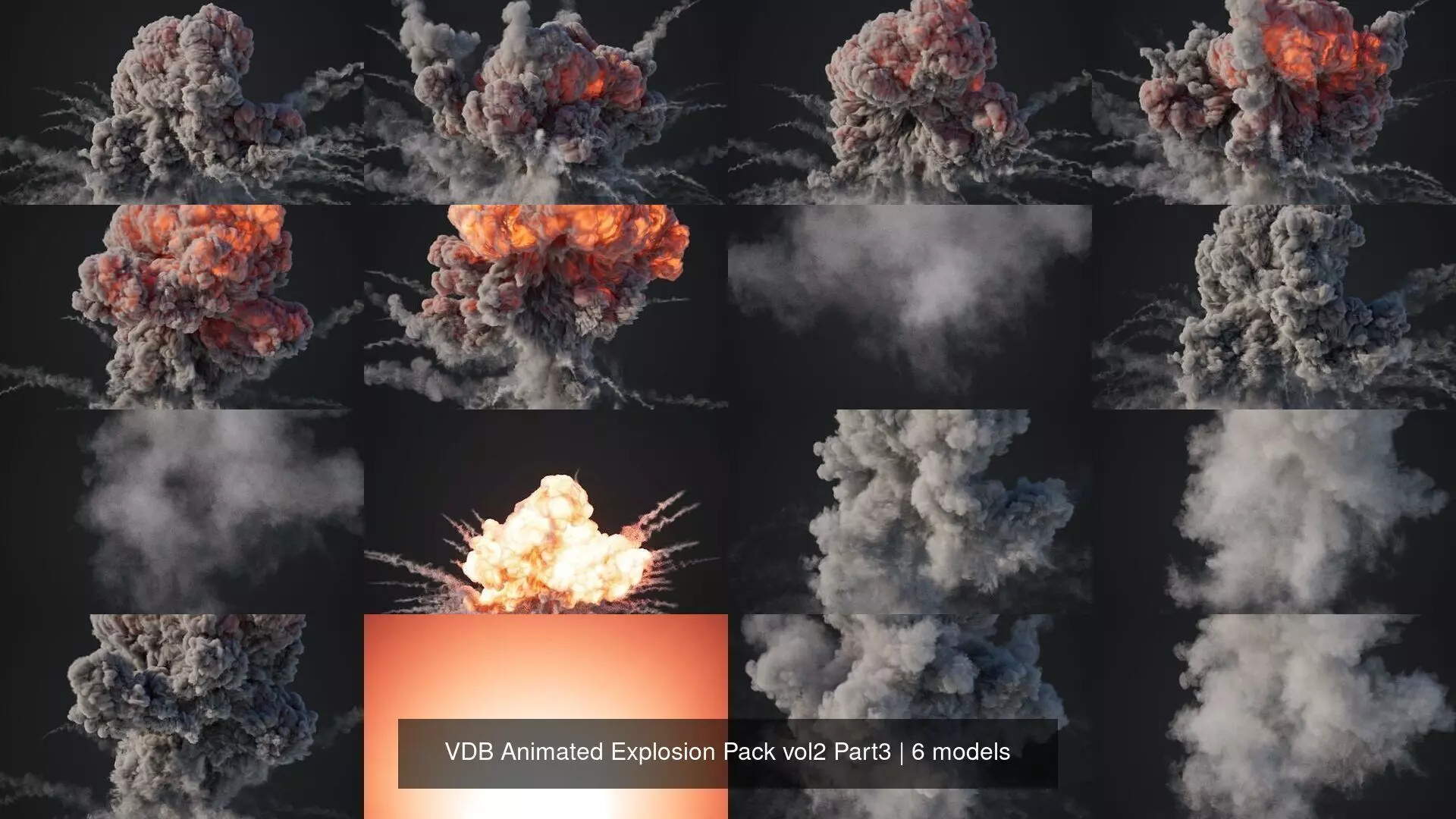 VDB Animated Explosion Pack vol2 Part3 3D Model Collection_7