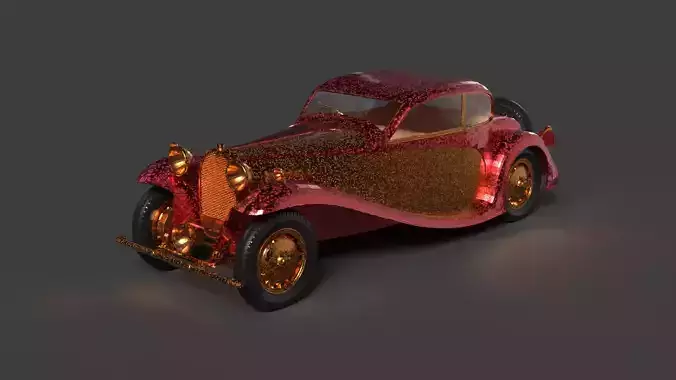 Golden vintage car  