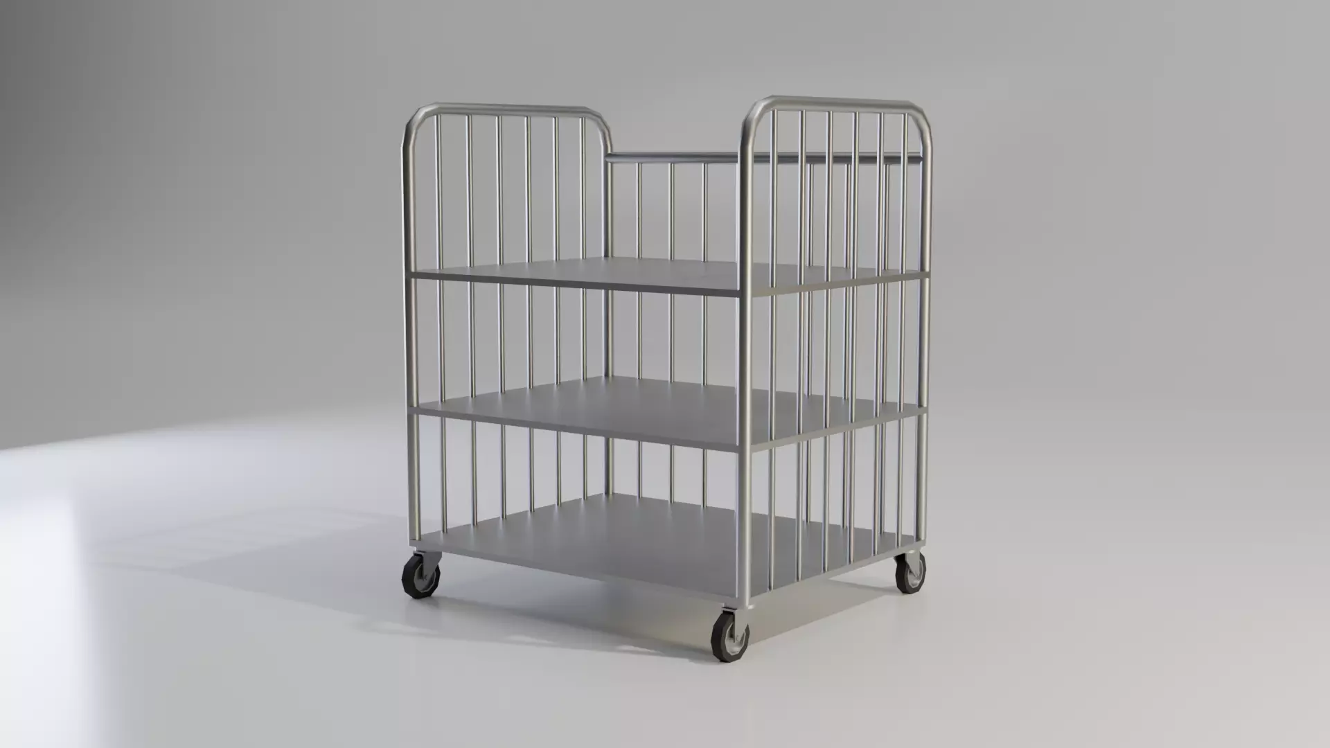 Shelving Cart Low-poly 3D model_0