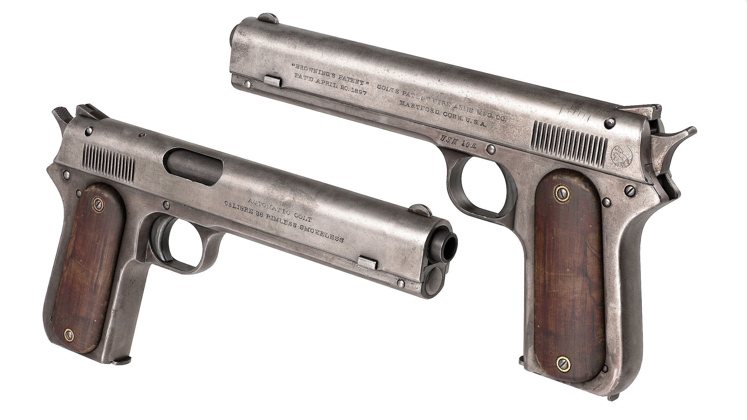 PBR Colt 1900 Pistol Low-poly 3D model_1
