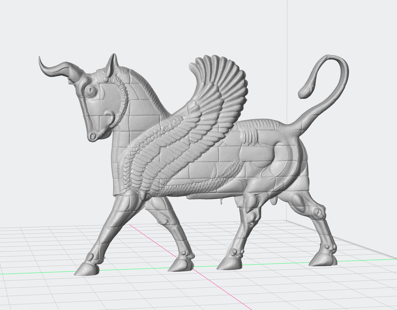 Persepolis Sacred Bull Sculpture 3D print model_1