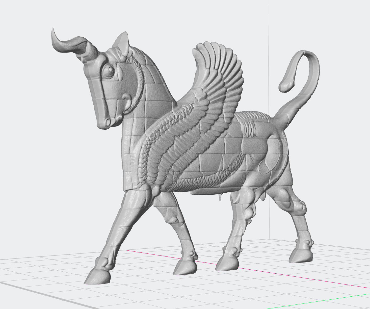 Persepolis Sacred Bull Sculpture 3D print model_3