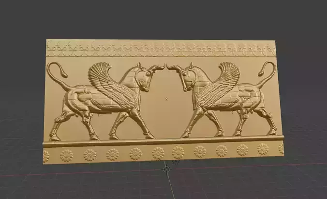 Persepolis Sacred Bull Sculpture