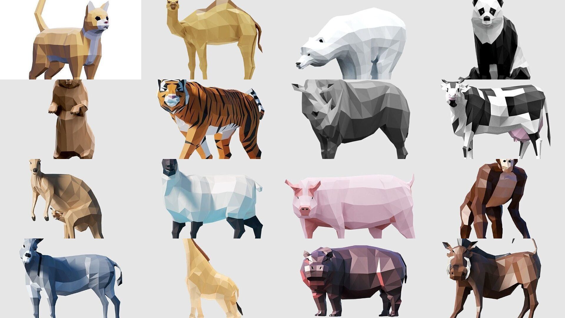 Low Poly Animals Compilation 3D Model Collection_3