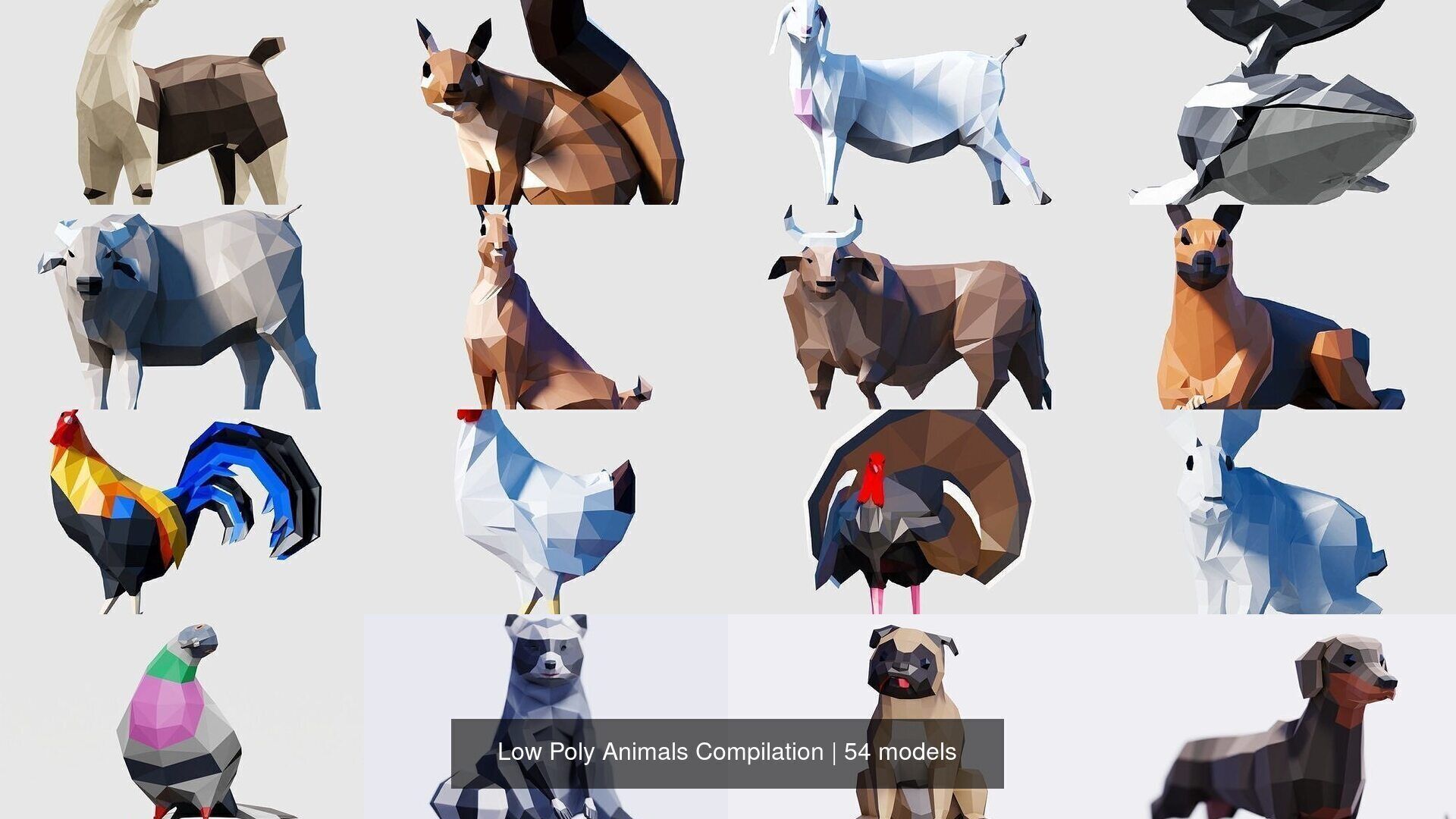 Low Poly Animals Compilation 3D Model Collection_4