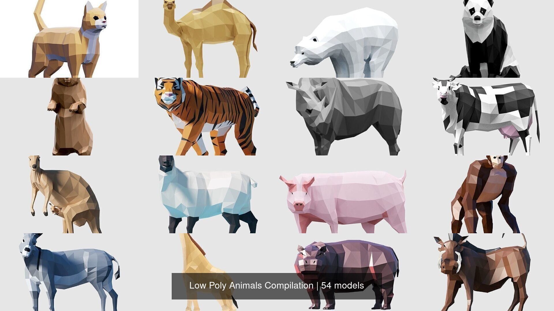 Low Poly Animals Compilation 3D Model Collection_2