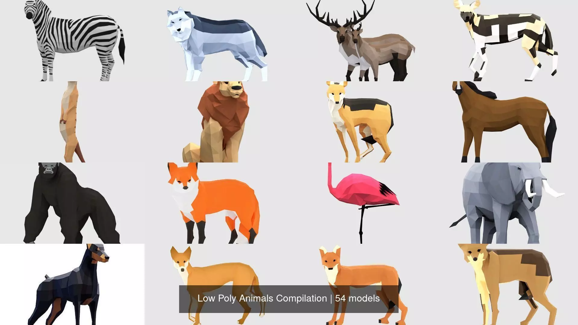 Low Poly Animals Compilation 3D Model Collection_1