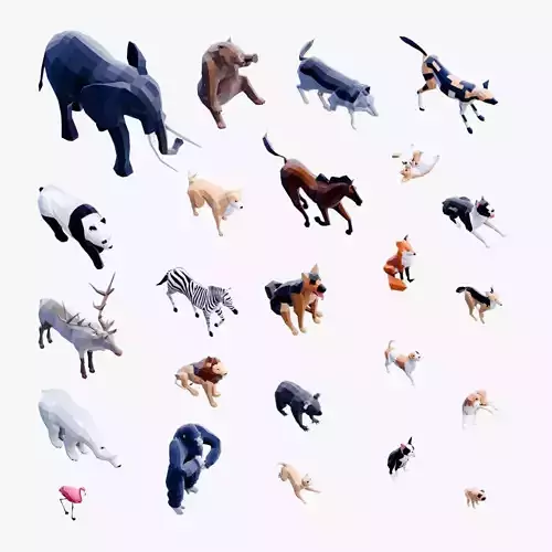 Low Poly Animals Compilation 3D Model Collection