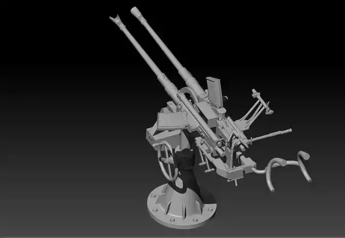 35 scale German Navy 20mm dual barrel Flak for 3D print 3D print model