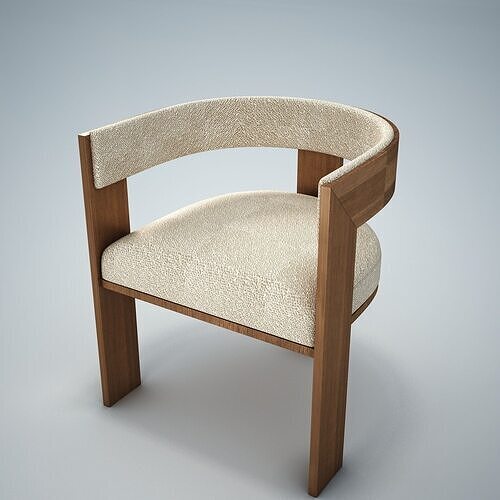 Elgin leather dining chair HD 3D model