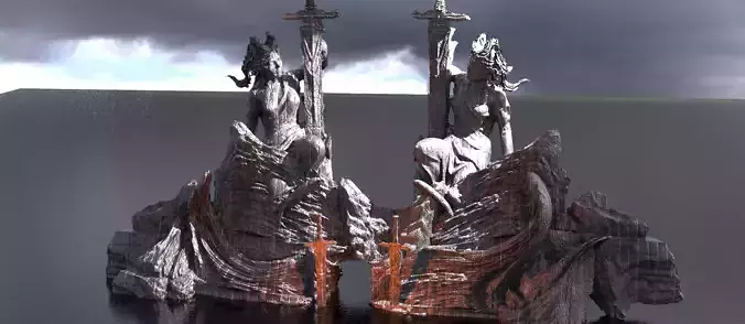 King Arthur Sword tree cliff