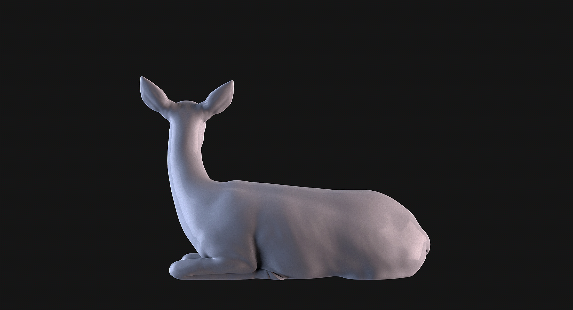 Deer lying down 3D print model_7