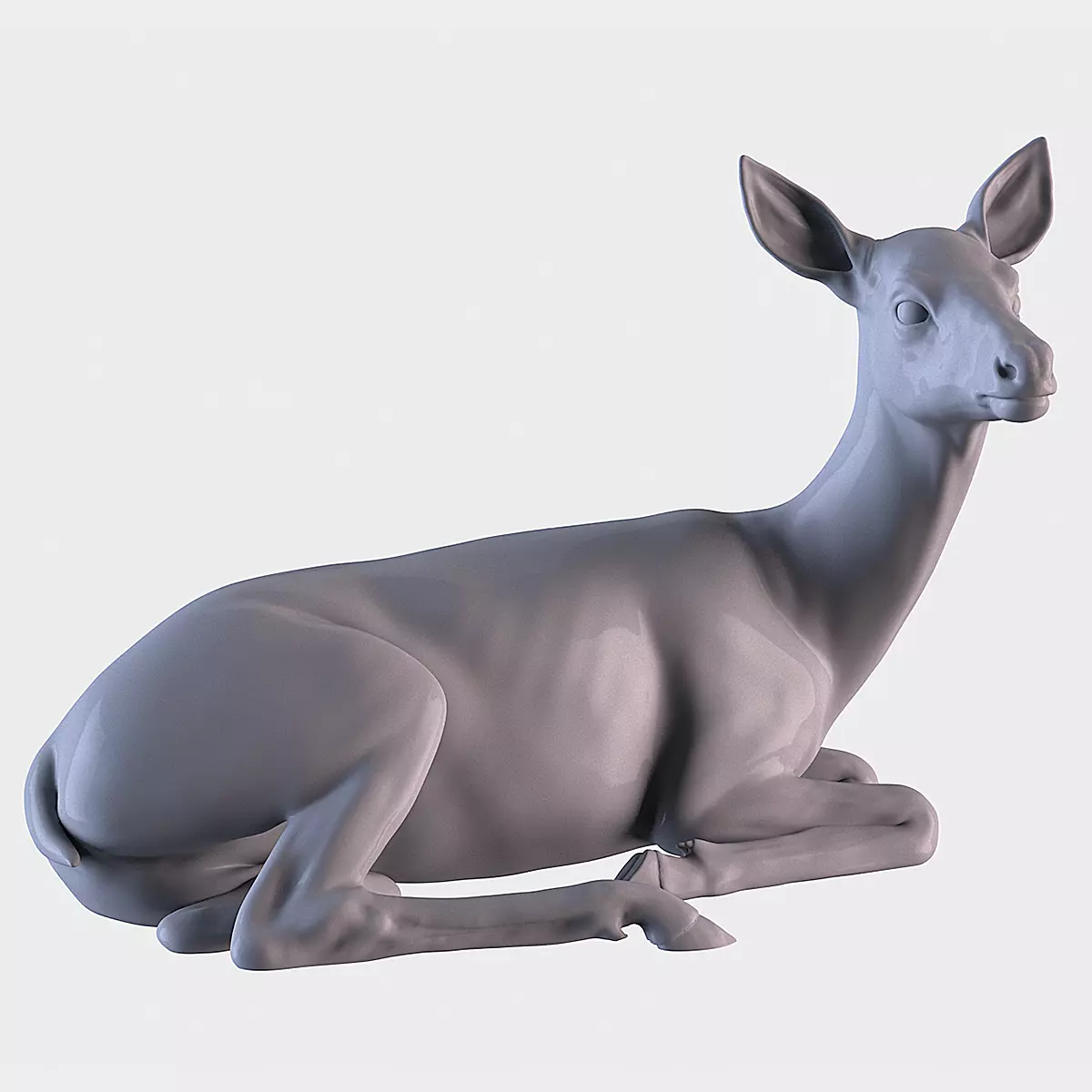 Deer lying down 3D print model_0