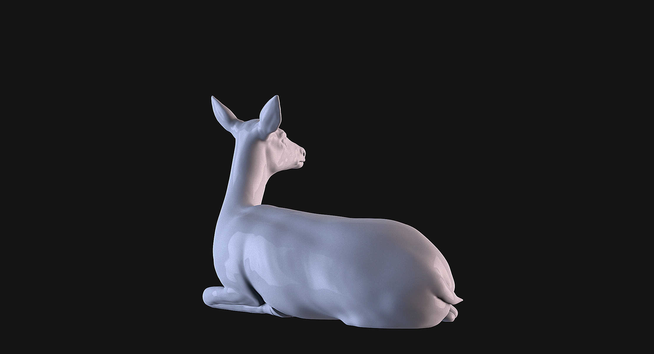 Deer lying down 3D print model_6