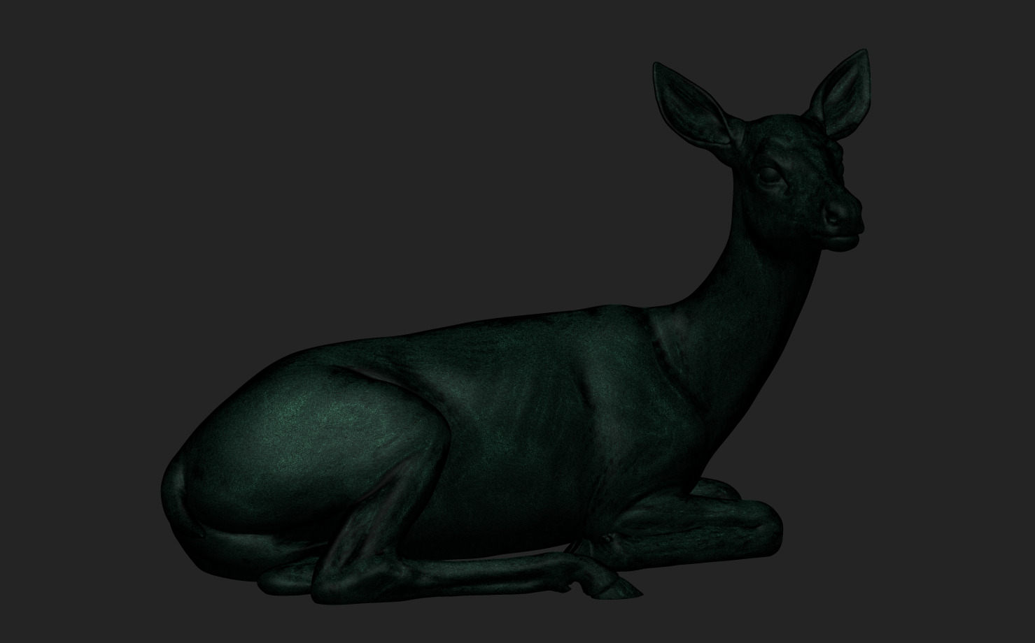 Deer lying down 3D print model_19