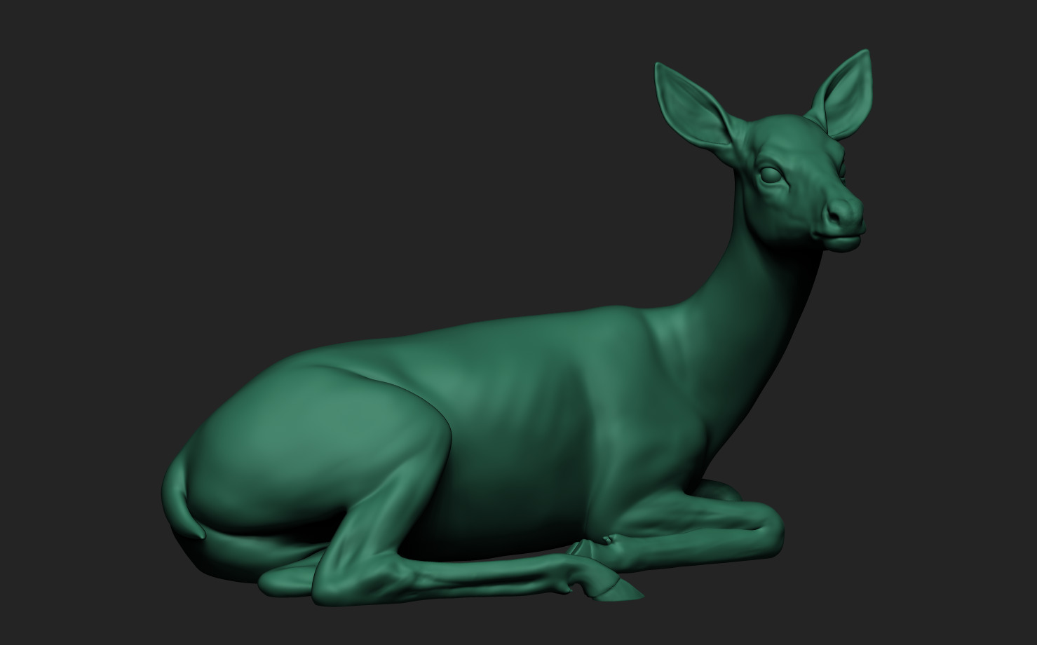 Deer lying down 3D print model_18