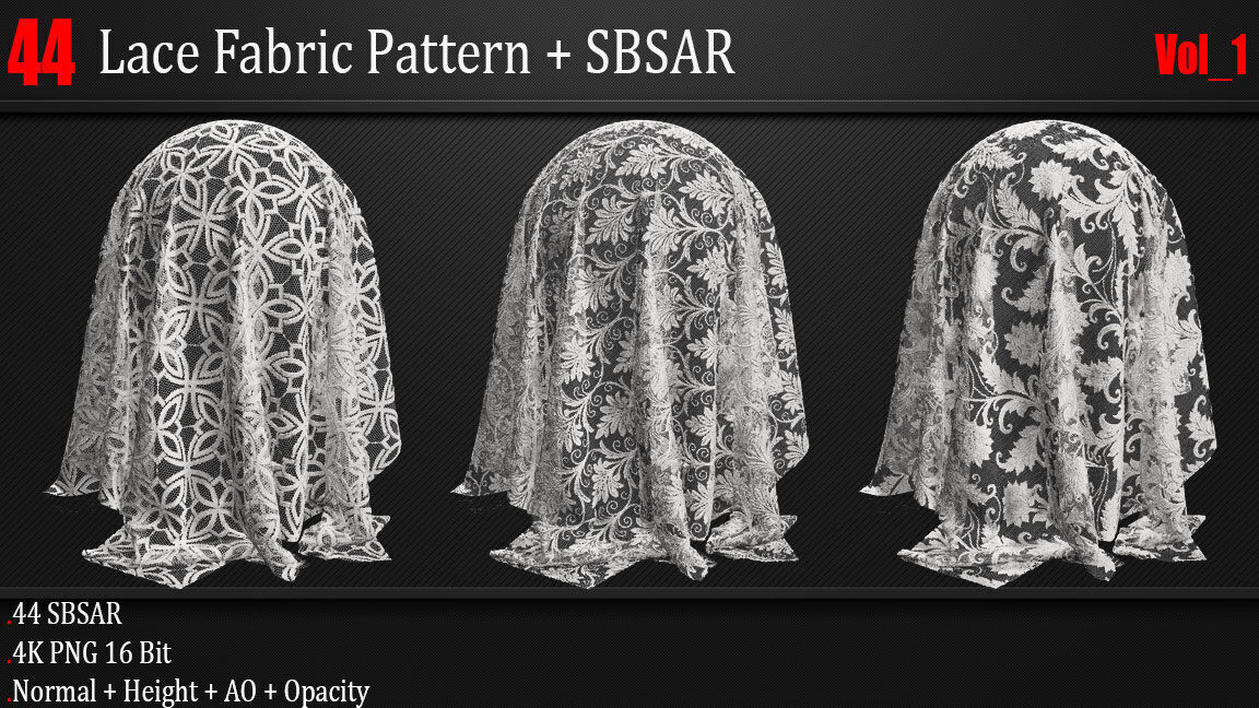 44 Lace Fabric Pattern SBSAR Vol 01 Texture_1