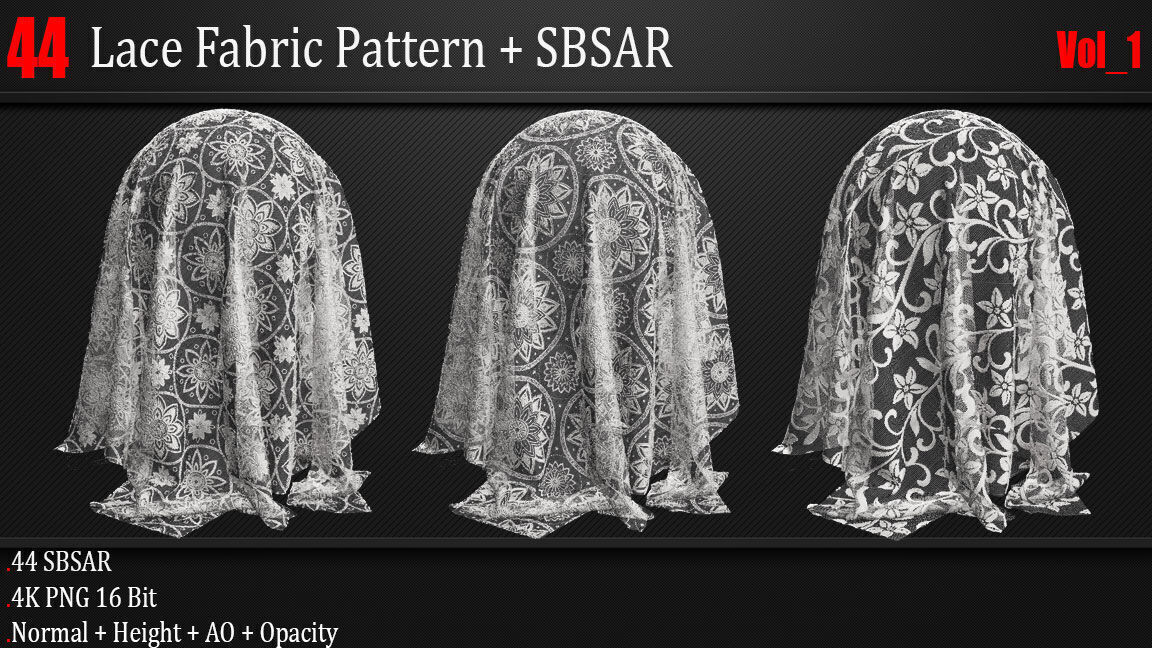 44 Lace Fabric Pattern SBSAR Vol 01 Texture_2